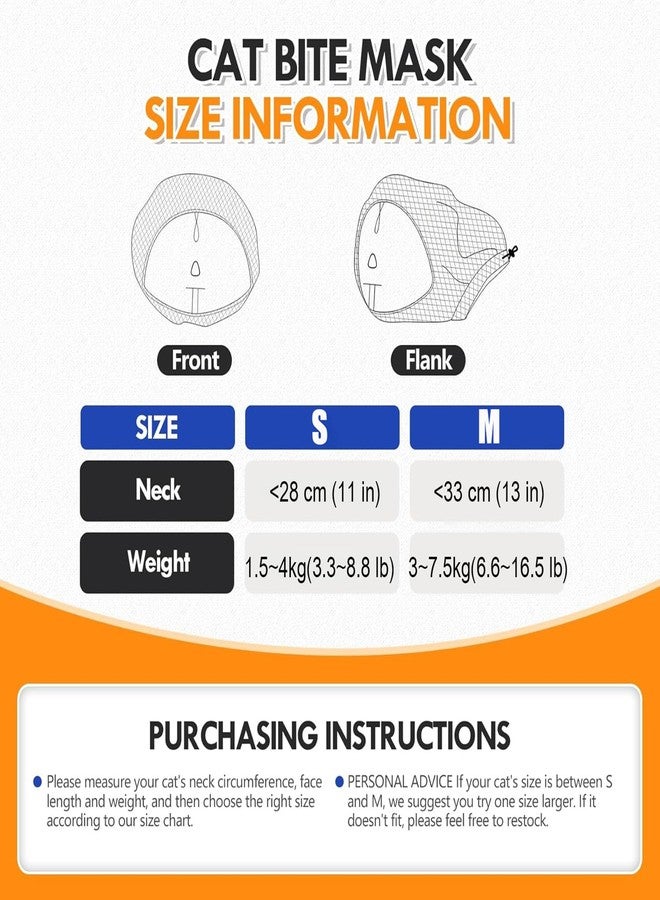 يوكا  كمامة قطط قابلة للتعديل وغطاء رأس مضاد للعض - قناع تنظيف يسمح بالتهوية لتقليم الأظافر والاستحمام والحقن البيطرية، مقاس آمن للقطط (متوسط) - Image 5